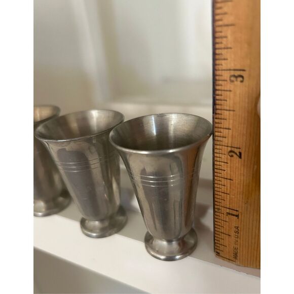 Vintage Pewter Shot Glass Set - Picture 3 of 5